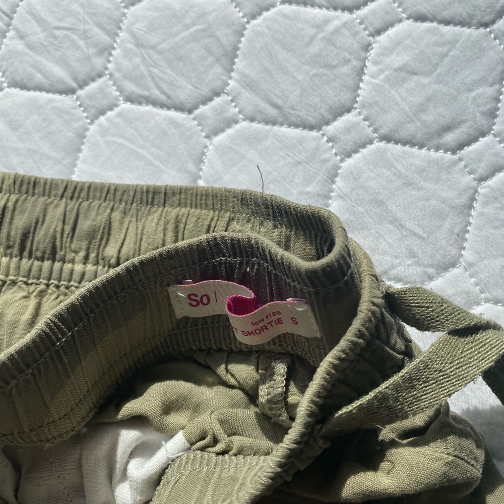 So Olive Green Kids Shorts